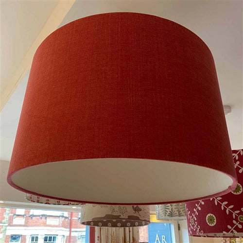 Plain Linen Union, Damson & contrast lining, Plain Linen Union, Cream - drum, lamp - Was £327 NOW £163
