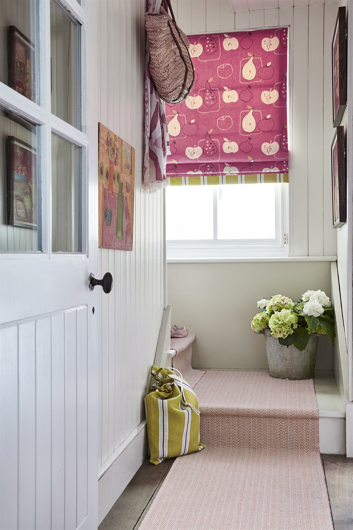 Stair or Floor Runner - Herringbone Rose