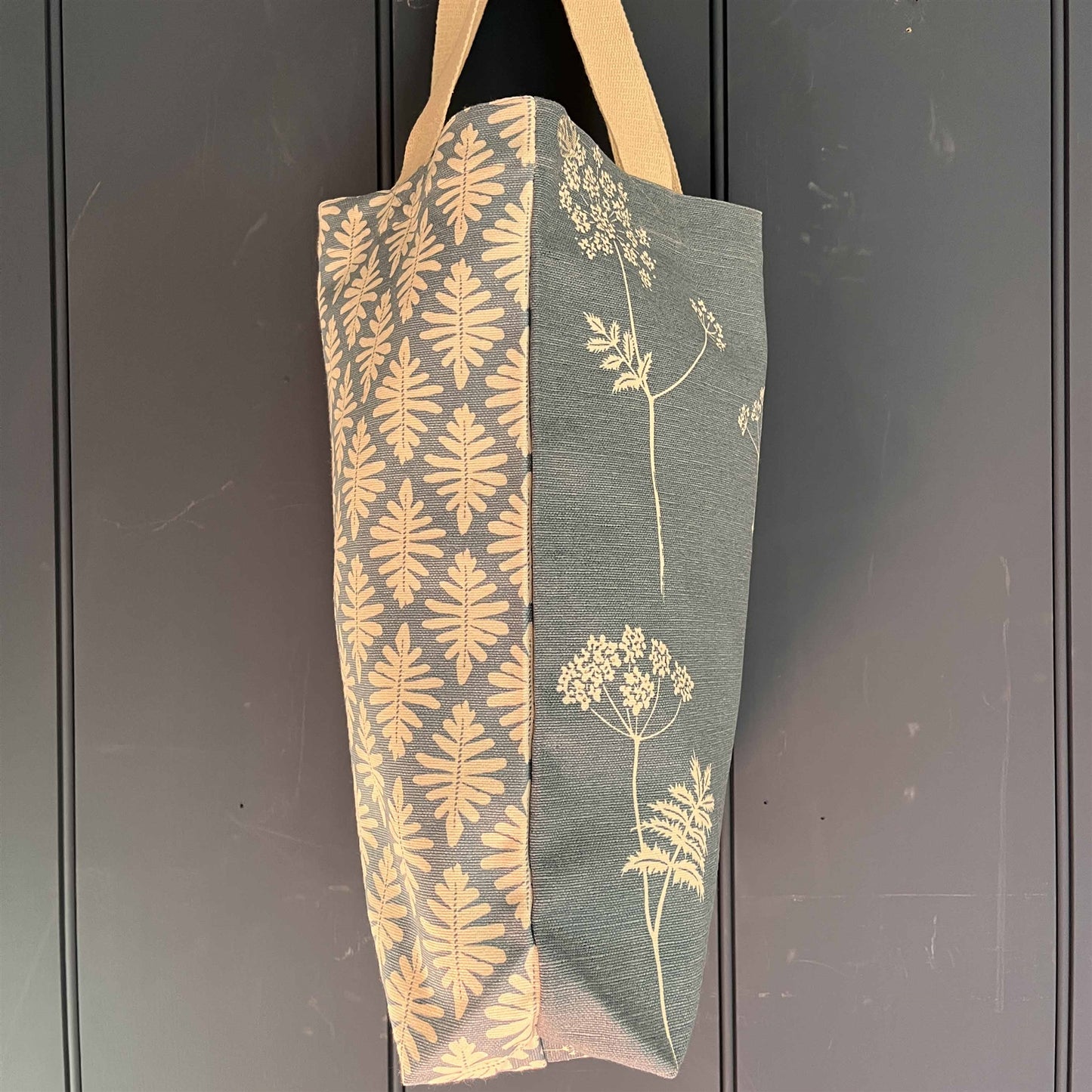 Tote Bag - Cow Parsley, Cornflower and Duck Egg and Little Fern, Soft Cornflower