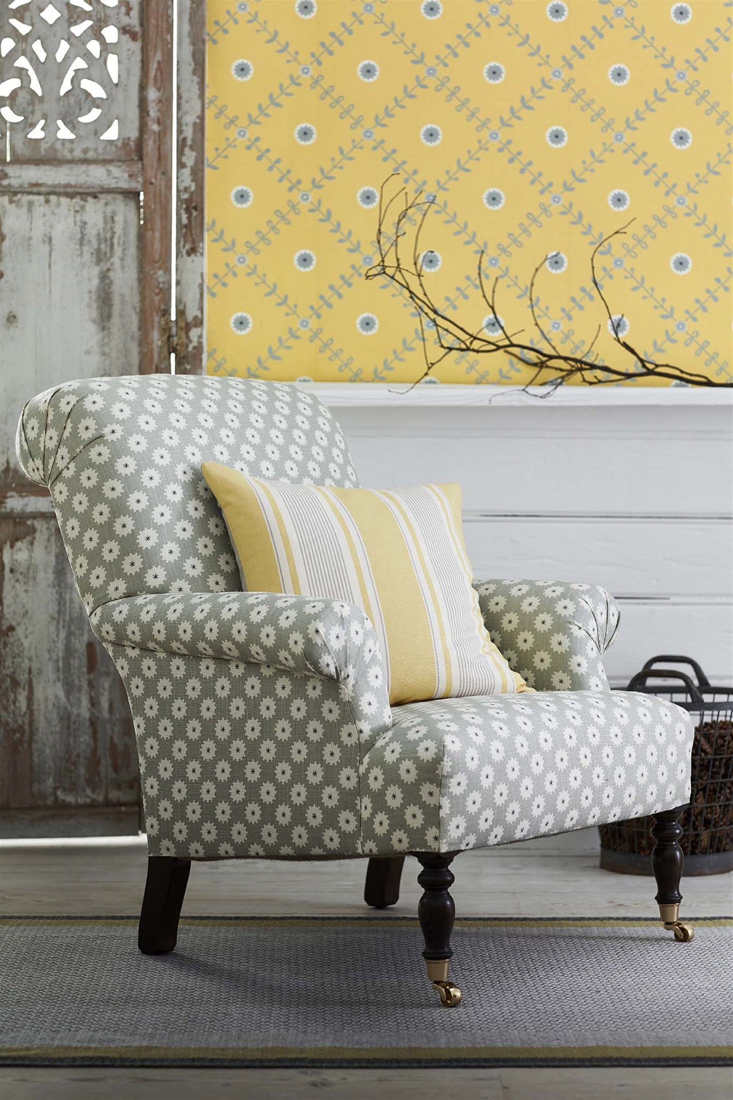 French Ticking - Buttercup, Clay - Cut Lengths