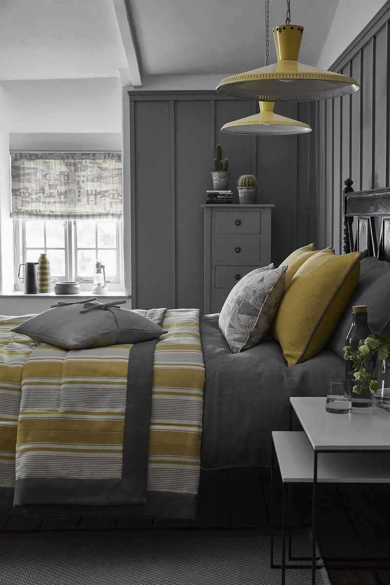 Grey & Saffron bedroom
