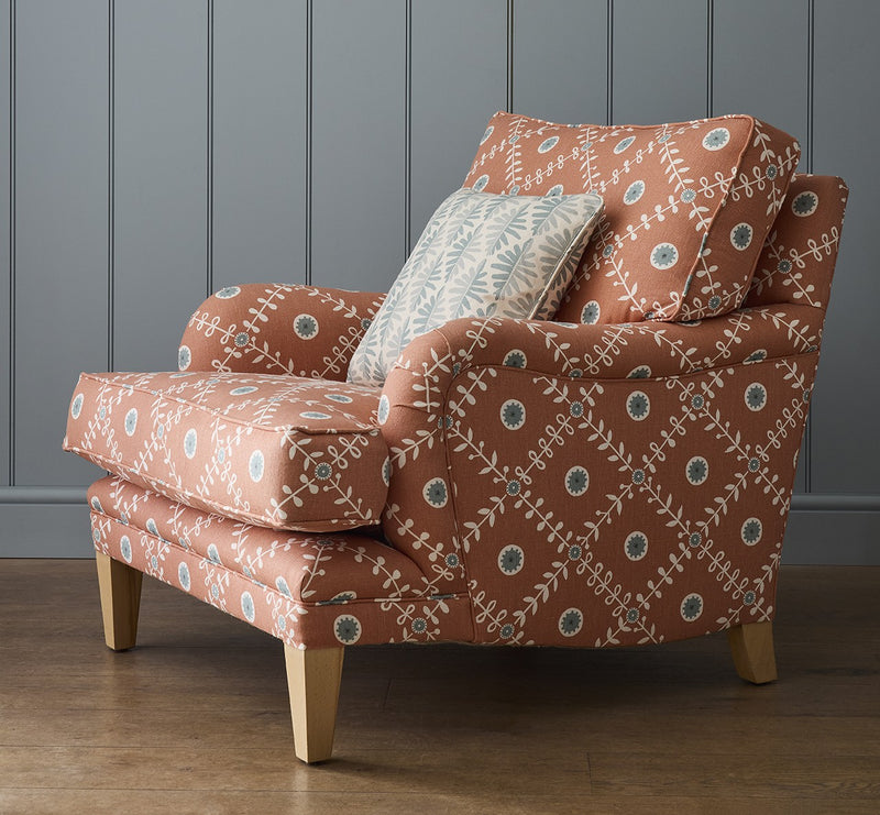 Traditional Armchair with Back Cushion
