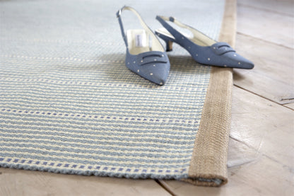 Stripe and Dash Rug - Smoke, Cornflower
