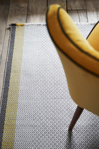 Geometric Rug - Grey, Saffron, Winter
