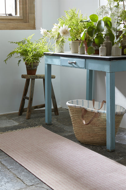 Stair or Floor Runner - Herringbone Rose