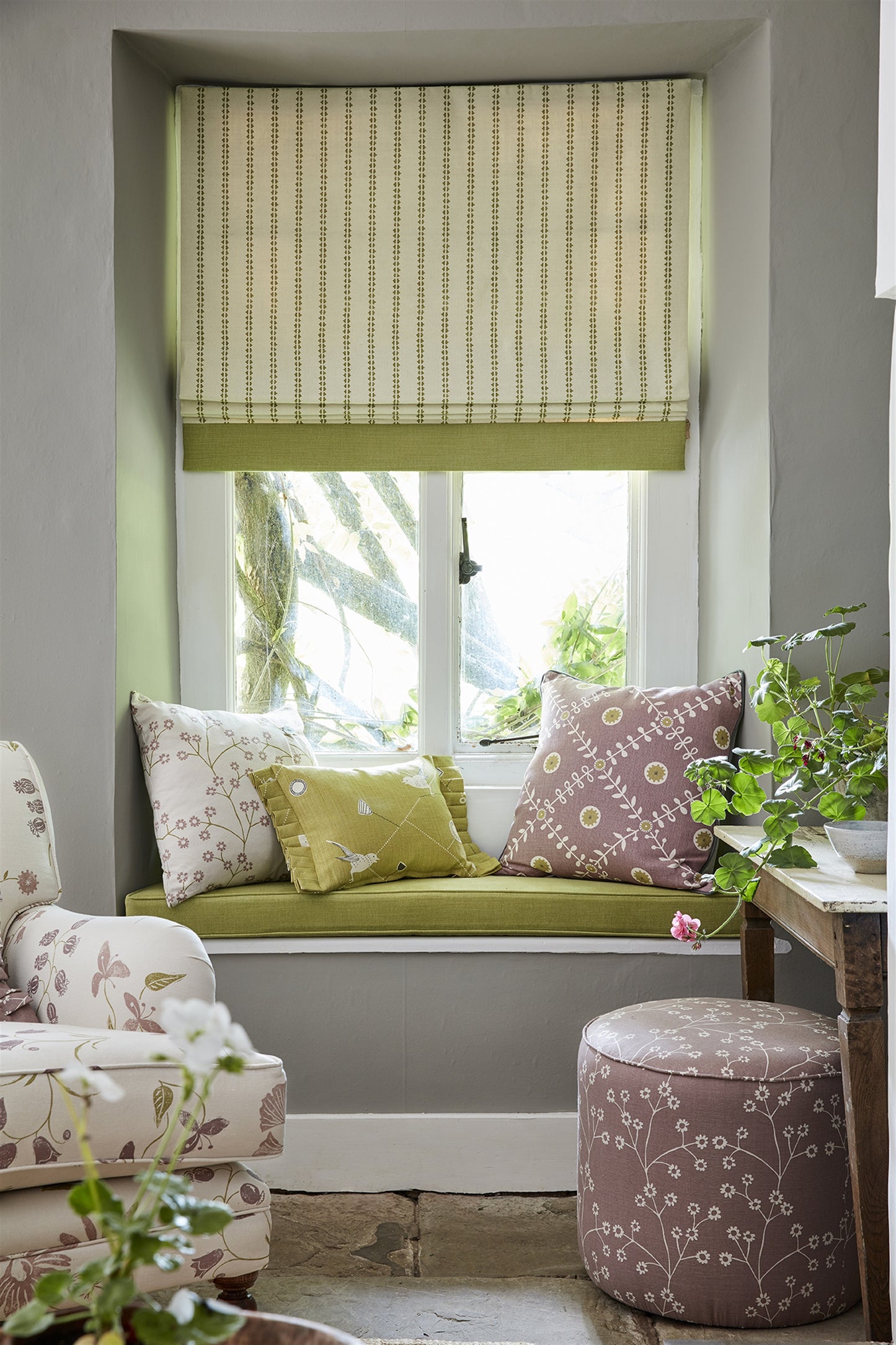 Window Seat Pad - Plain Kale - Was £224, NOW £100