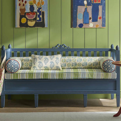 Bench Seat Bolsters - Sunflower Detail - Light Indigo, Cloud, Moss