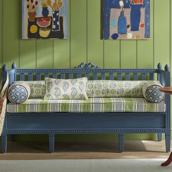Bench Seat Bolsters - Sunflower Detail - Light Indigo, Cloud, Moss