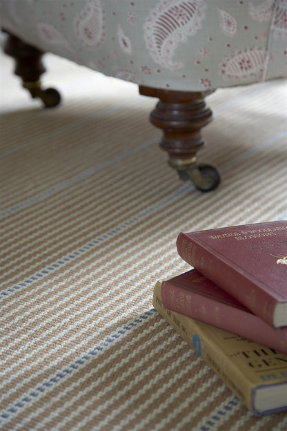 Stripe and Dash Rug - Mouse, Cornflower