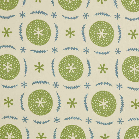 Berries and Leaves - Moss, Light Indigo - Cut Lengths