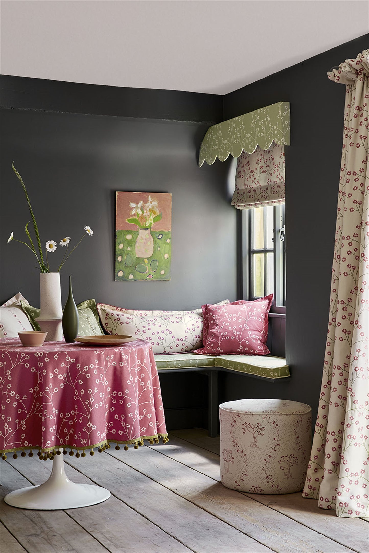 Bespoke Tablecloth - Dainty Daisy - Damson - Was £450, NOW £300