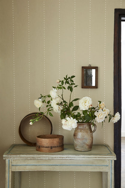 Spotty Stripe - Wall Covering - Limestone
