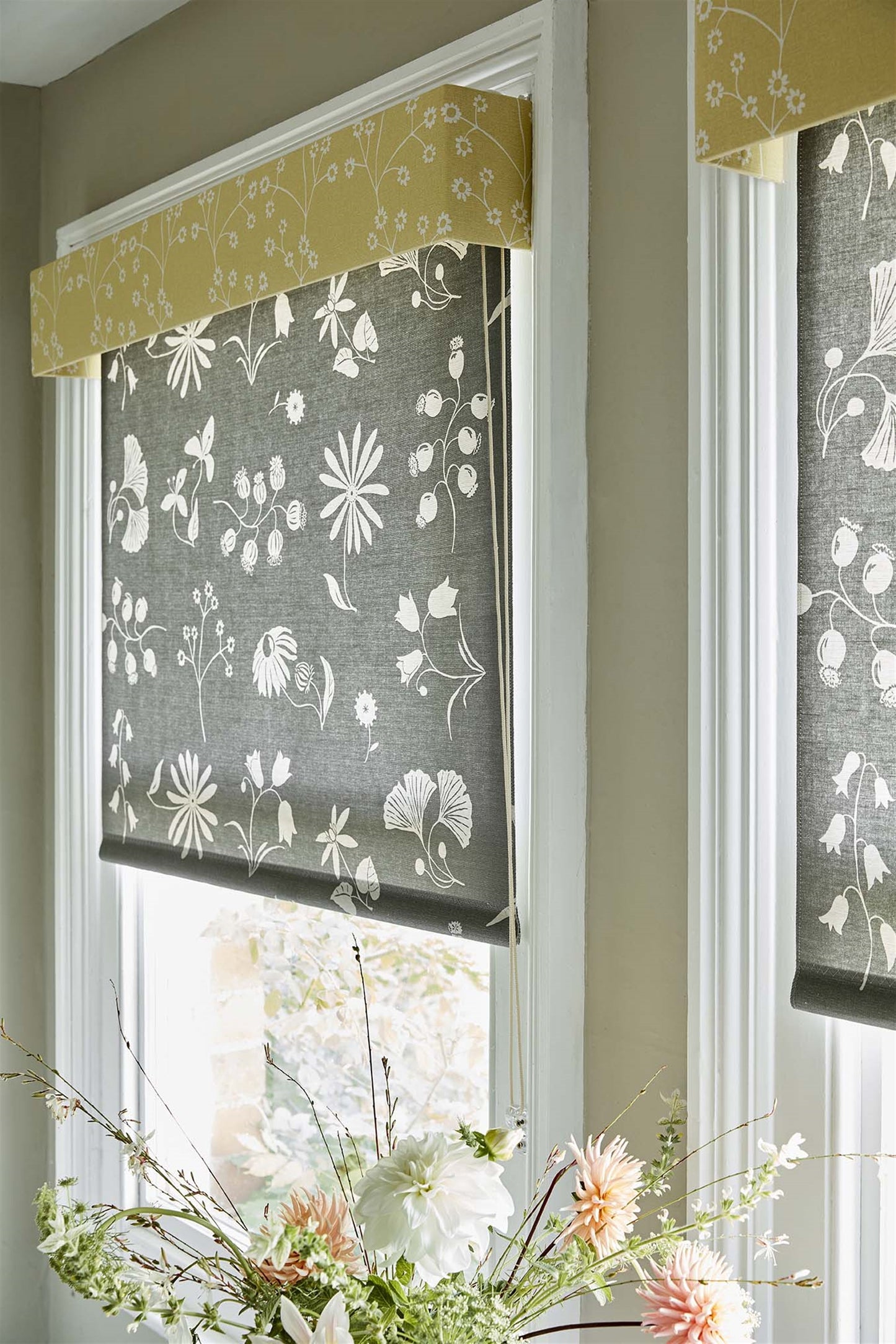 Herbaceous Border - Charcoal - Discontinued - By the Metre