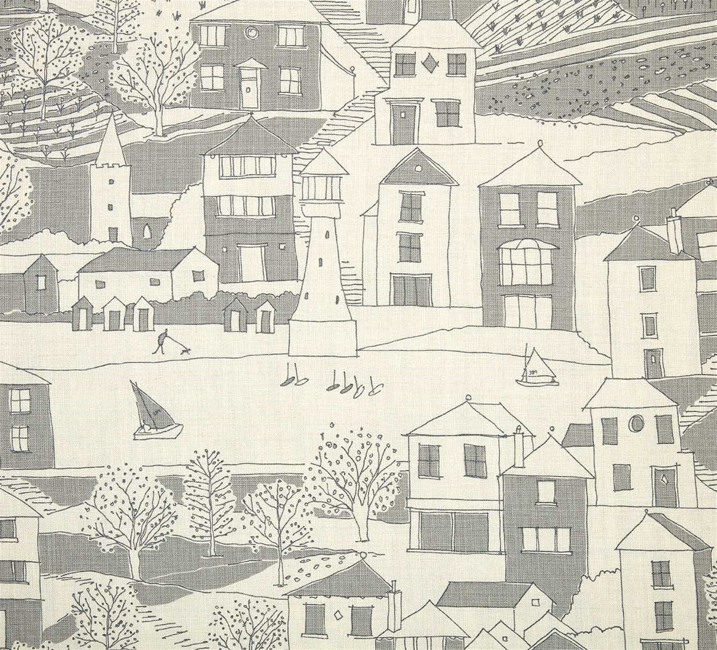 By the Sea - Scree, Charcoal  - By the Metre