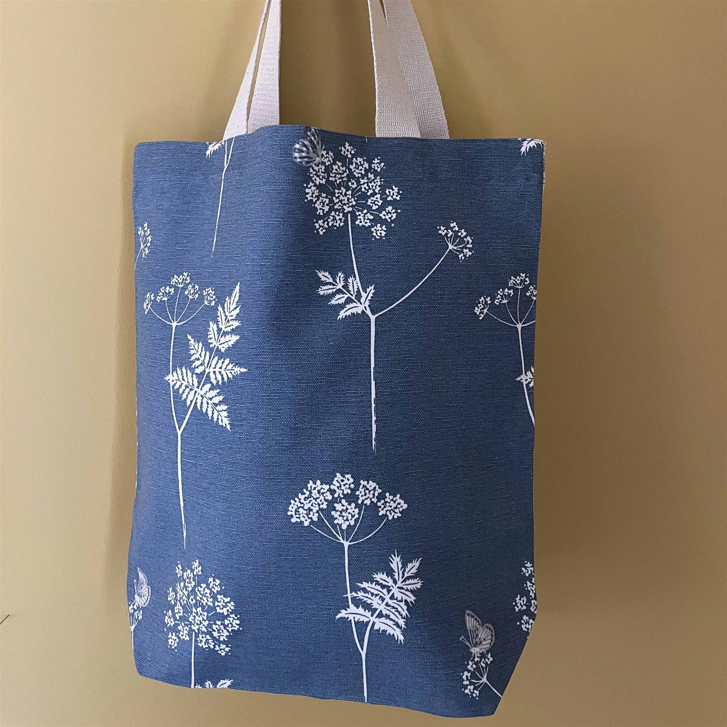 Tote Bag - Sunflower Detail, Light Indigo, Cloud, Moss and Cow Parsley, Cornflower, Duck Egg