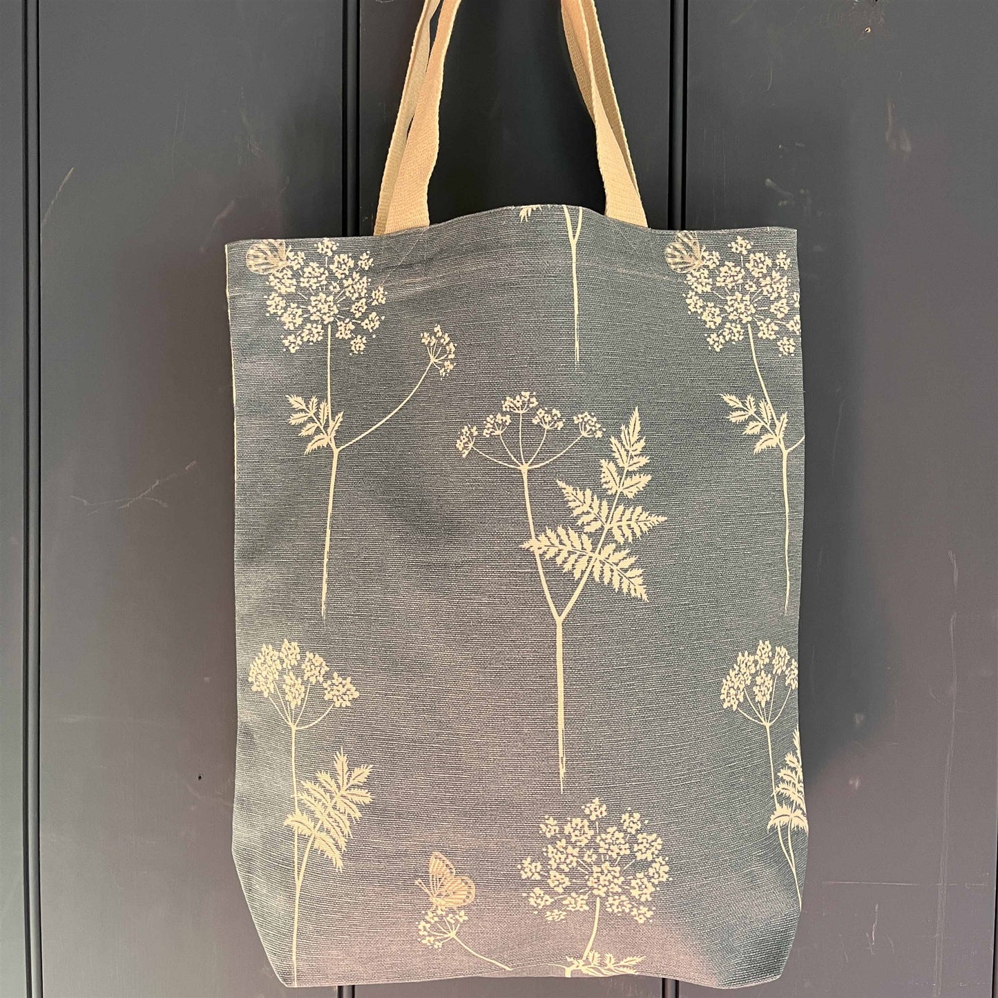 Tote Bag - Cow Parsley, Cornflower and Duck Egg and Little Fern, Soft Cornflower