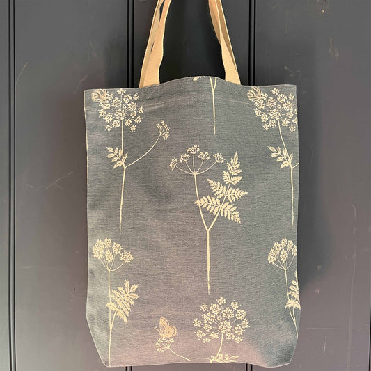 Tote Bag - Cow Parsley, Cornflower and Duck Egg and Little Fern, Soft Cornflower