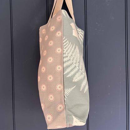 Tote Bag - Pretty Maids, Clay, Sweet Pea and Fern and Dragonfly, Smoke