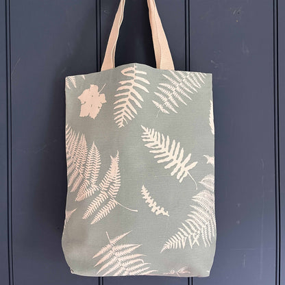 Tote Bag - May Blossom, Smoke, Peach and Fern and Dragonfly, Smoke