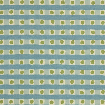 Dotty Check - Cloud, Light Indigo, Moss