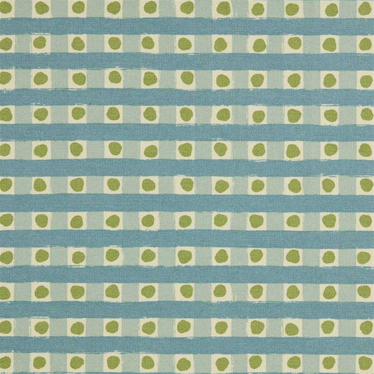Dotty Check - Cloud, Light Indigo, Moss
