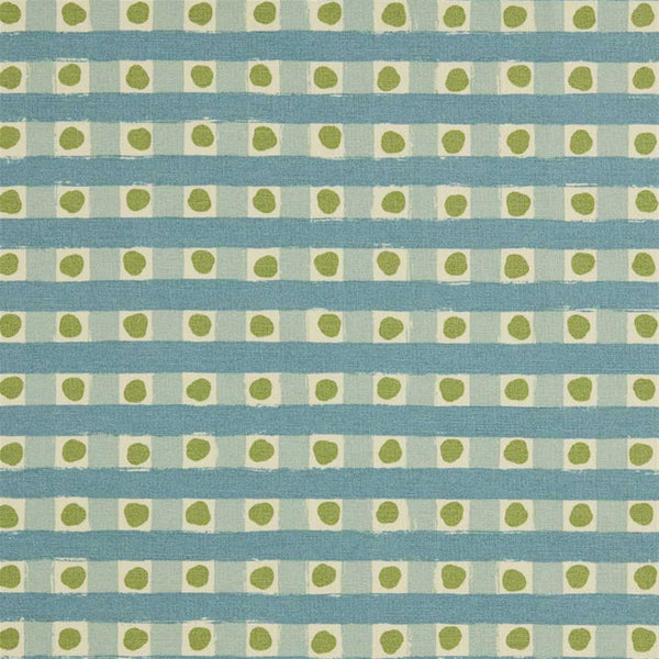 Dotty Check - Cloud, Light Indigo, Moss