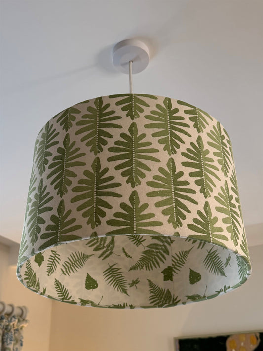 Wild Fern - Moss - contrast lining - drum, ceiling