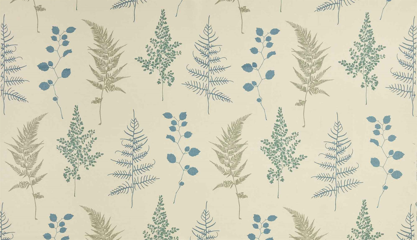 Fine Foliage - Duck Egg, Smoke, Light Indigo, Soft Cornflower - Cut Lengths