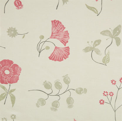 Herbaceous Border Detail - Soft Raspberry, Pigeon, Lettuce, Charcoal - Cut Lengths