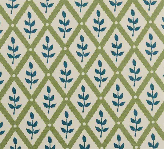 Lattice Leaf - Moss, Cornflower