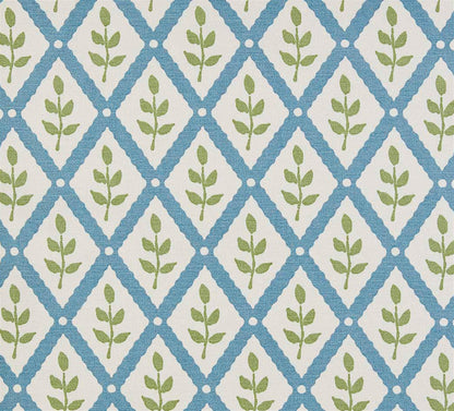Lattice Leaf - Soft Cornflower, Moss