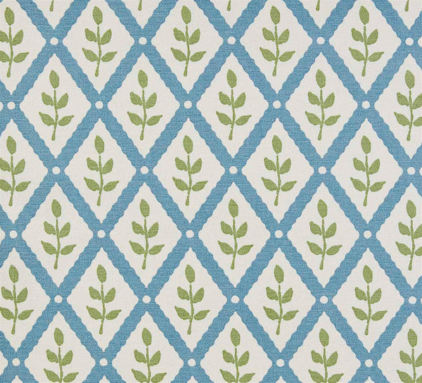 Lattice Leaf - Soft Cornflower, Moss