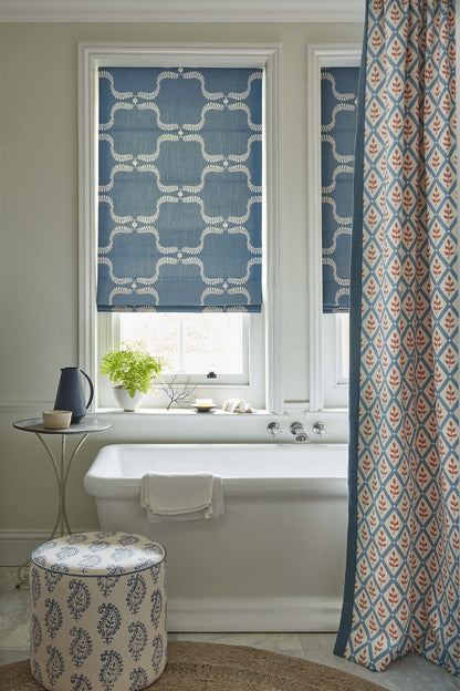 Lattice Leaf - Soft Cornflower, Peach