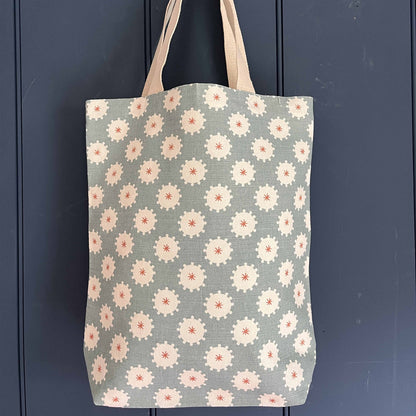 Tote Bag - May Blossom, Smoke, Peach and Fern and Dragonfly, Smoke