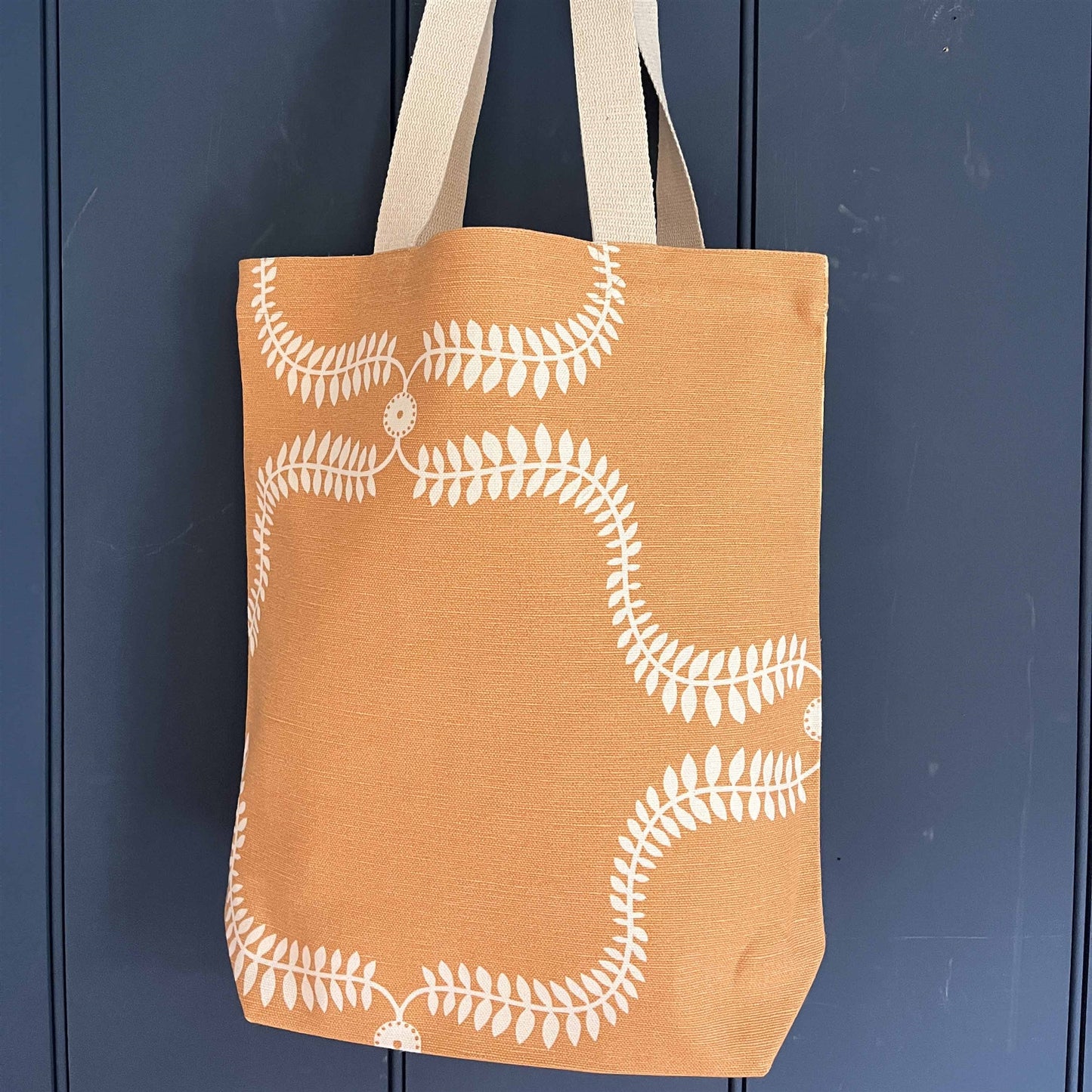 Tote Bag - Dotty Check, Light Ochre, Ochre, Smoke and Up the garden path, Day Lily