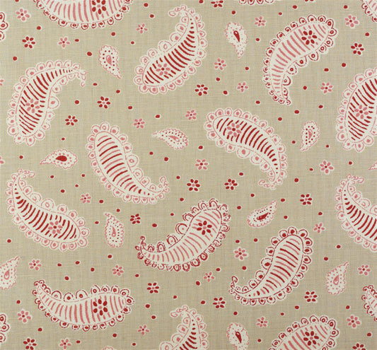 Paisley Ground - Limestone, Raspberry - Cut Lengths