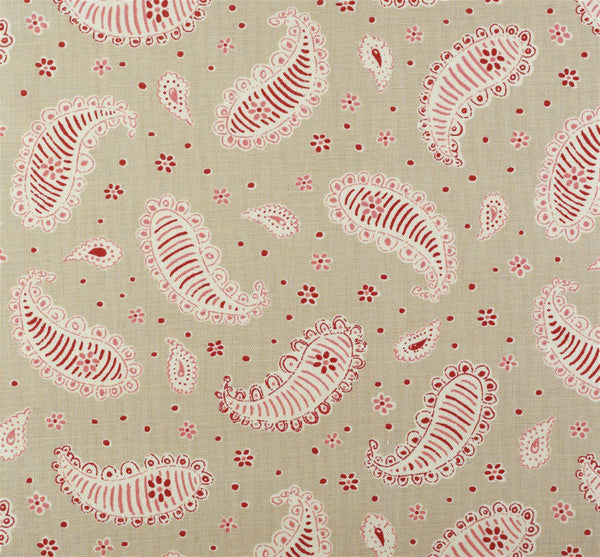Paisley Ground - Limestone, Raspberry - Cut Lengths