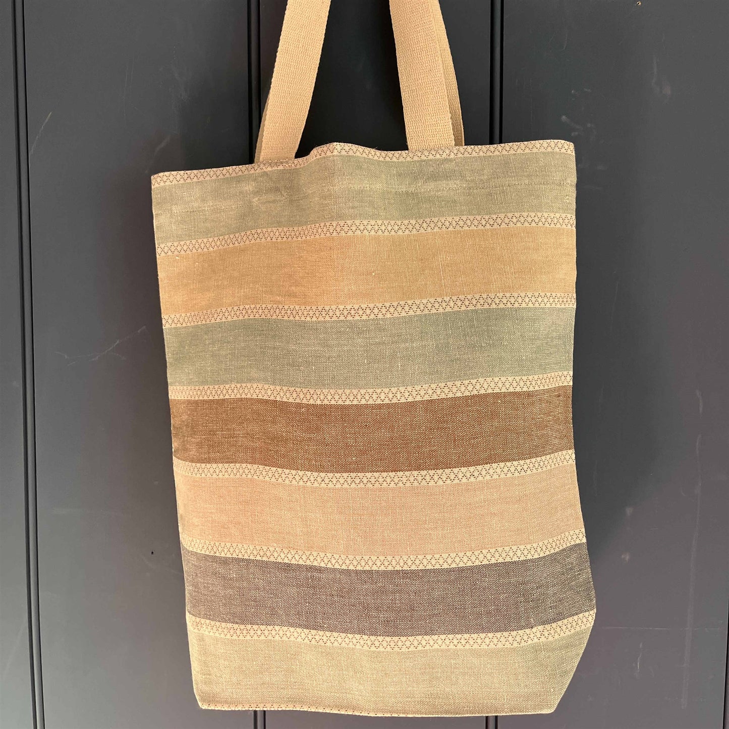 Tote Bag - Fern & Dragonfly, Smoke and Scandi Stripe, Cool