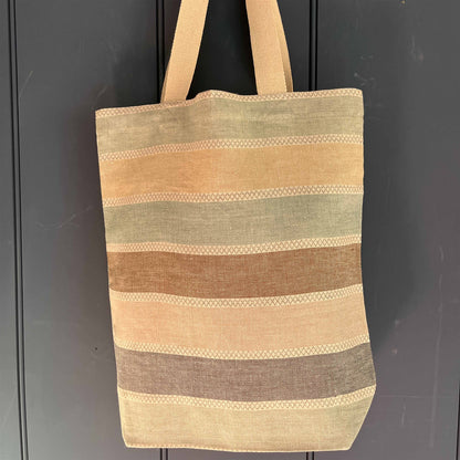 Tote Bag - Fern & Dragonfly, Smoke and Scandi Stripe, Cool