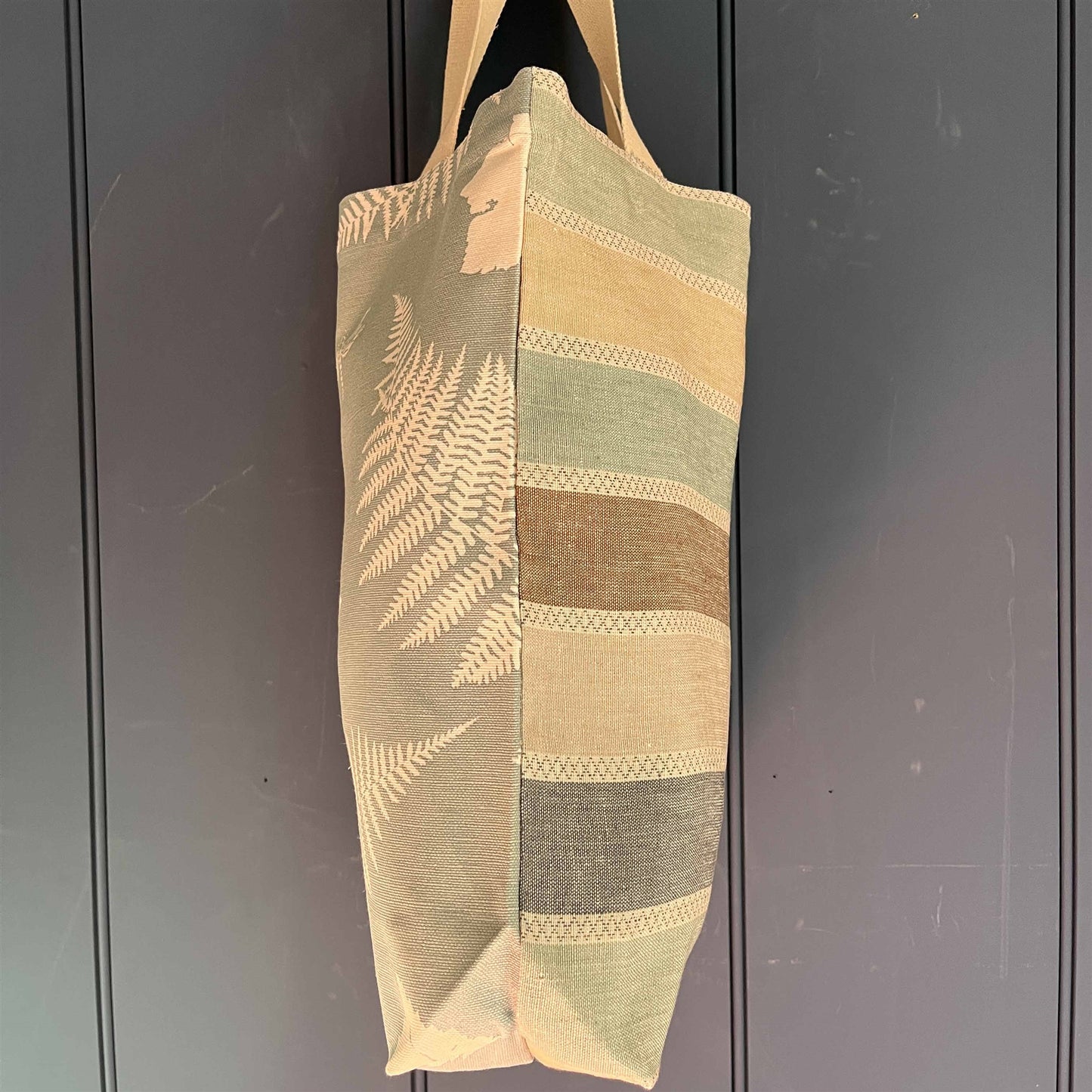 Tote Bag - Fern & Dragonfly, Smoke and Scandi Stripe, Cool