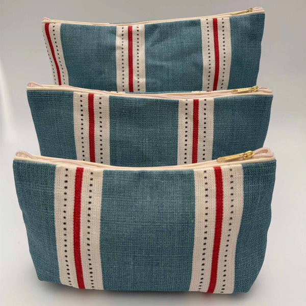 Stockholm Stripe - Wash Bag - Teal, Tomato, Winter
