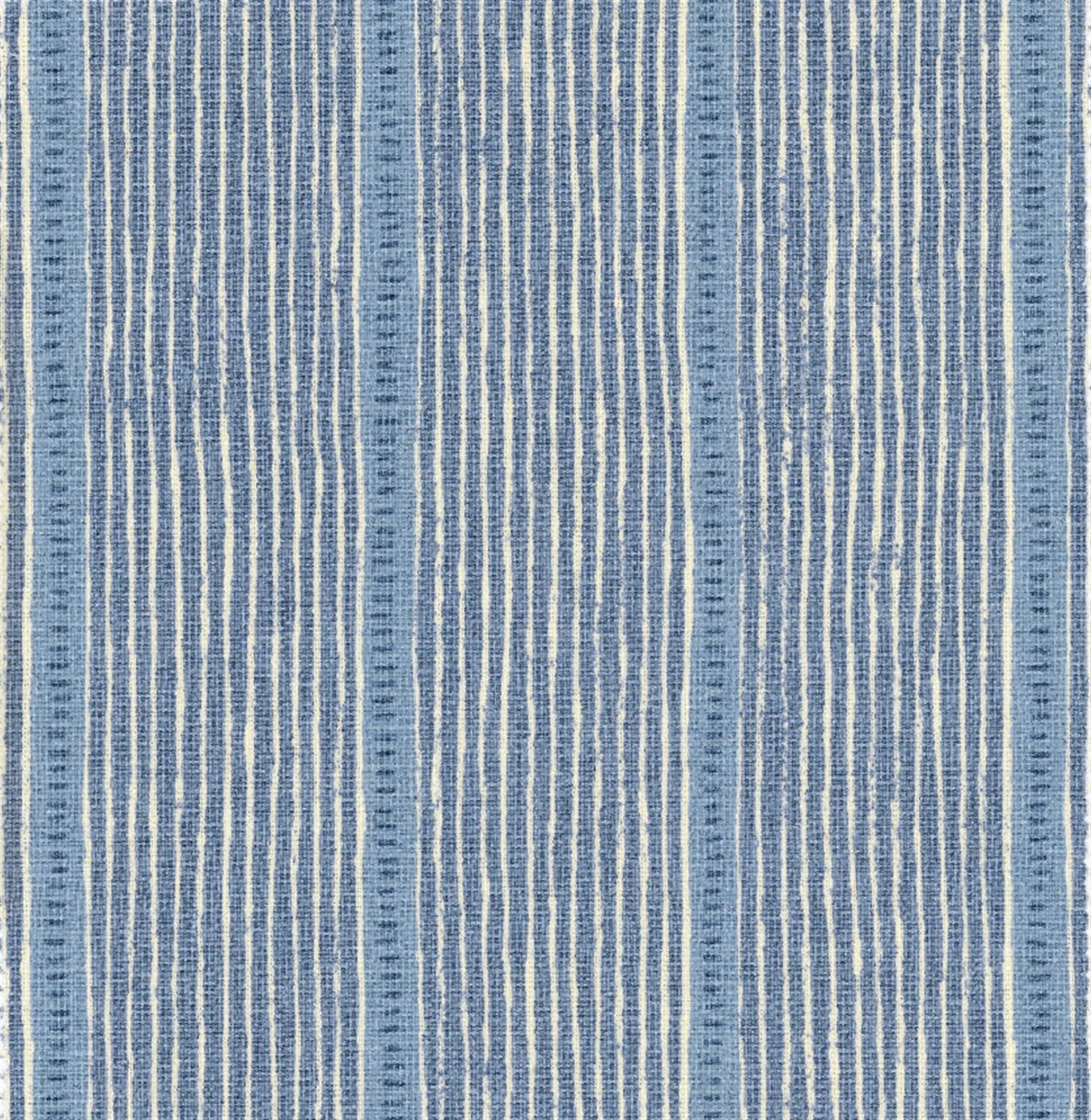 Stripe and Dash - Cornflower, Forget-me-not, Denim
