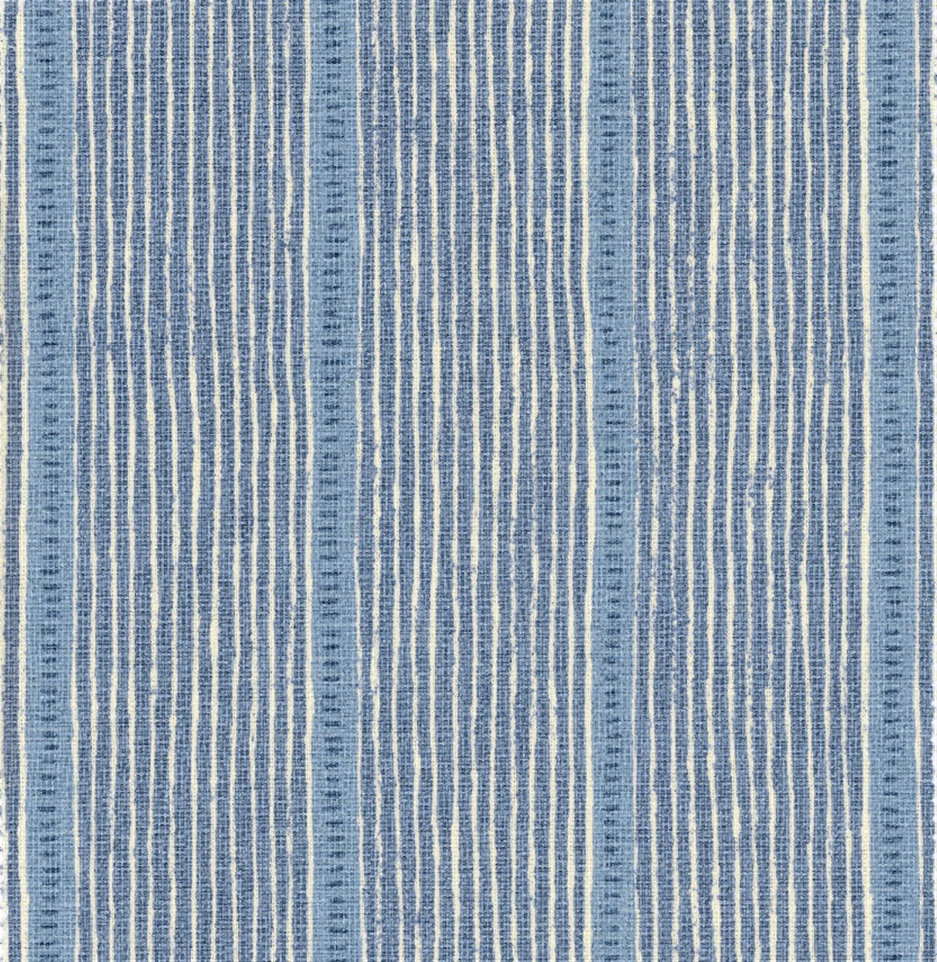Stripe and Dash - Cornflower, Forget-me-not, Denim