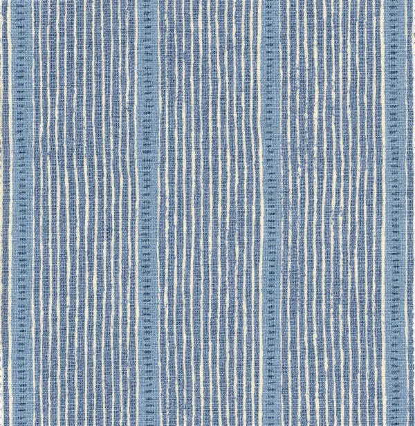 Stripe and Dash - Cornflower, Forget-me-not, Denim