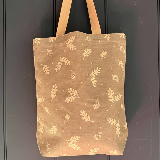 Tote Bag - Acorn and Leaf, Duck Egg & Sepals and Petals, Charcoal