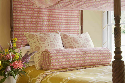 Dotty Check - Lily Pink, Soft Raspberry, Ochre - bolster