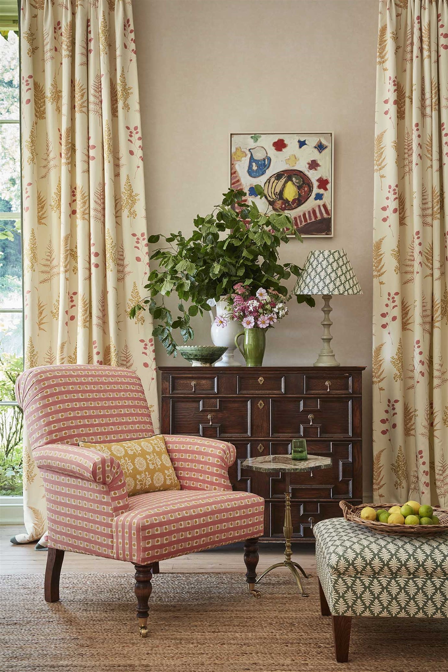Dotty Check - Lily Pink, Soft Raspberry, Ochre