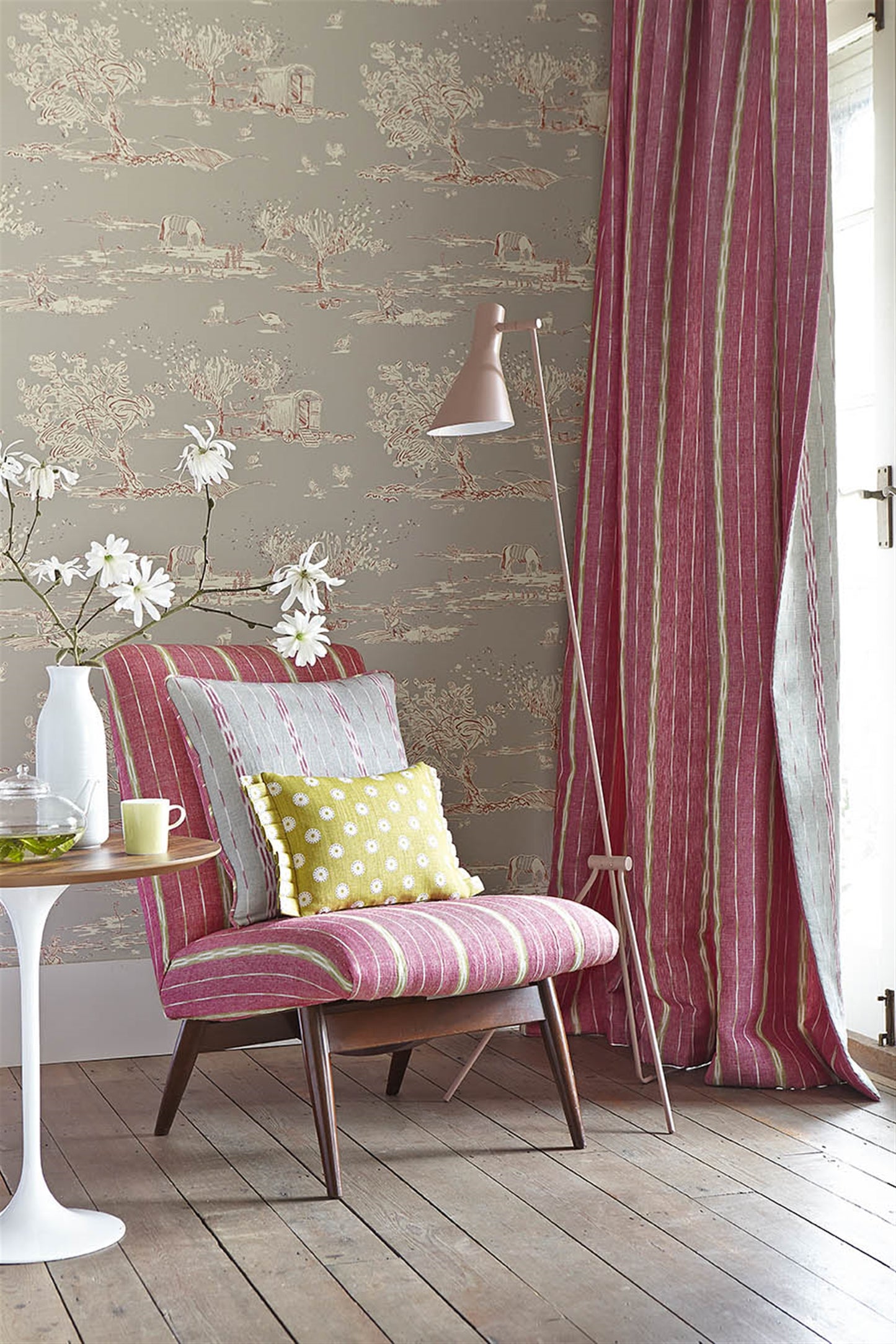 Baltic Stripe - Clay, Sweet Pea - Discontinued - By the Metre