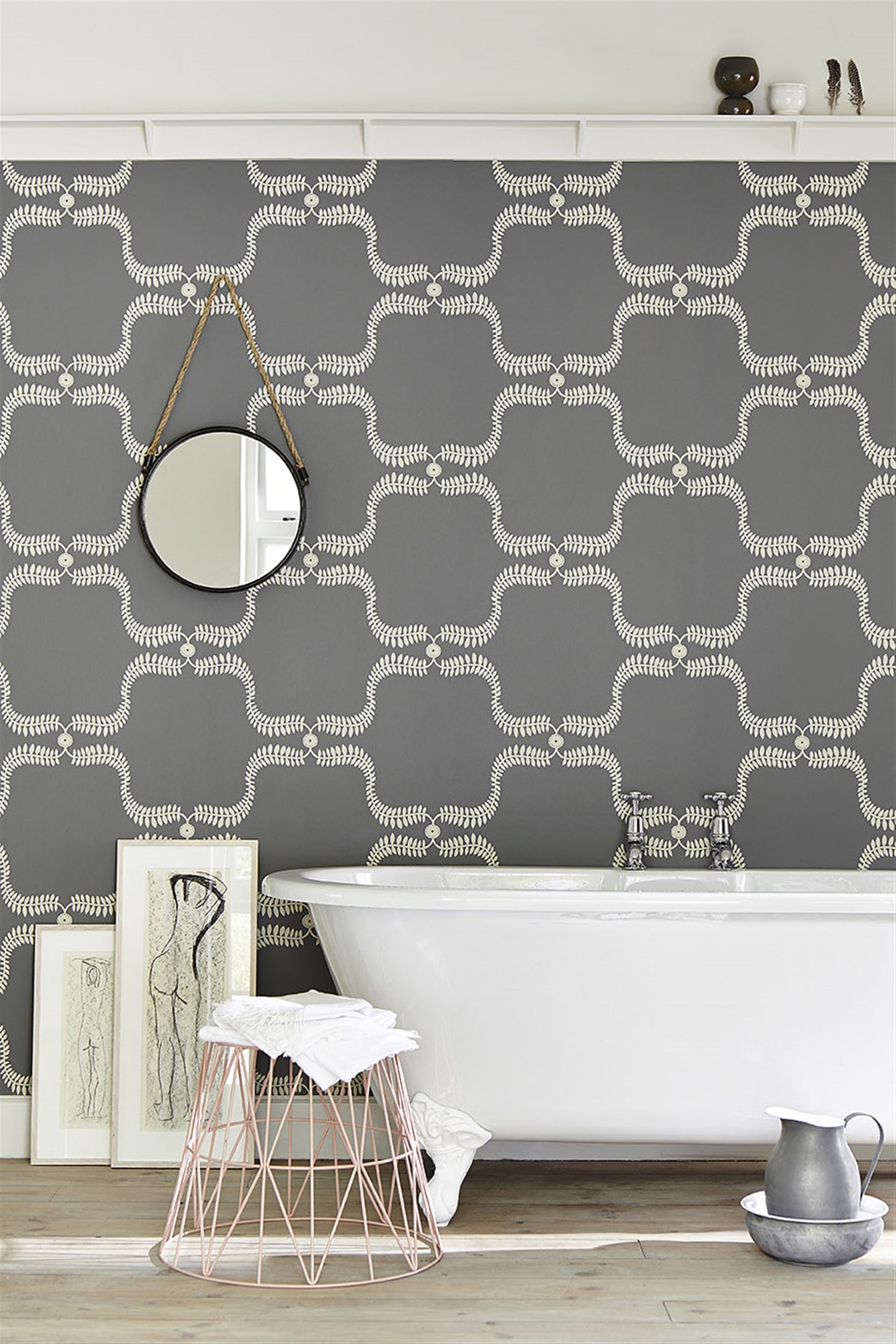 Up the Garden Path - Wall Covering - Charcoal