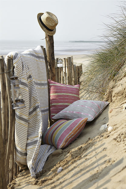 Lapland Stripe - Dove, Saffron, Charcoal - Discontinued - By the Metre